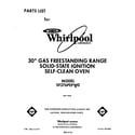 Whirlpool SF376PEPW0 front cover diagram