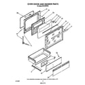 Whirlpool SF376PEPW0 oven door and drawer diagram