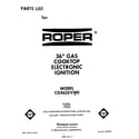 Roper CGX635VW0 cover page diagram