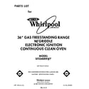 Whirlpool SF5340ERW7 front cover diagram
