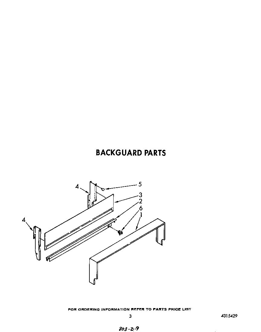 Whirlpool SF302EERW5 backguard diagram