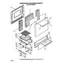 Whirlpool SF0100SRW6 oven door and broiler diagram