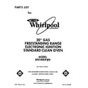 Whirlpool SF0100ERW6 front cover diagram
