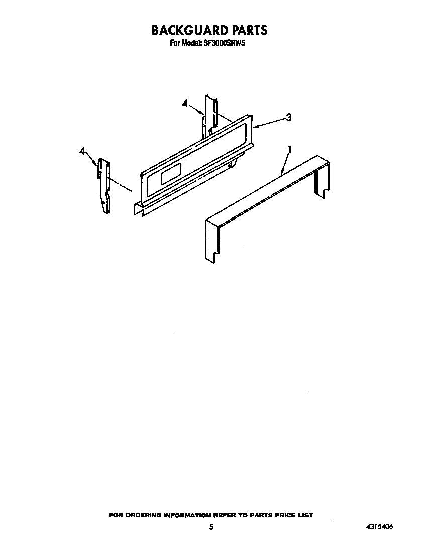 Whirlpool SF3000SRW5 backguard diagram