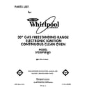Whirlpool SF330PERW5 front cover diagram