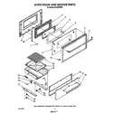 Whirlpool SF330PERW5 oven door and broiler diagram
