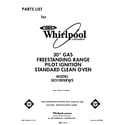 Whirlpool SF3100SRW5 front cover diagram