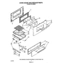 Whirlpool SF3100SRW5 oven door and broiler diagram