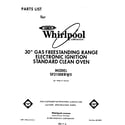Whirlpool SF3100ERW5 front cover diagram