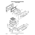 Whirlpool SF3100ERW5 oven door and broiler diagram