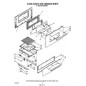 Whirlpool SF3300ERW5 oven door and broiler diagram