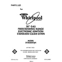Whirlpool SF302EERW4 front cover diagram
