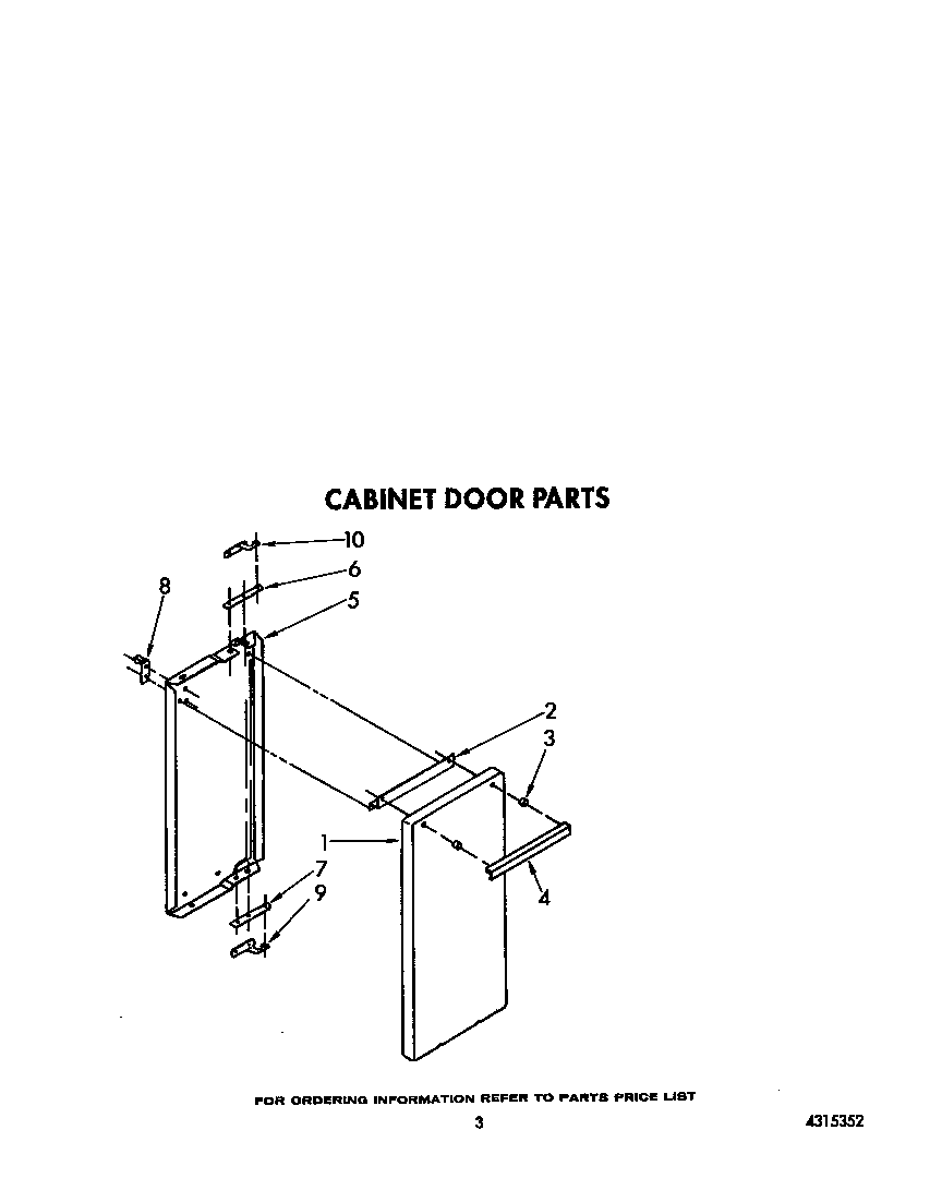 Whirlpool SF5140ERW6 cabinet door diagram