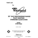 Whirlpool SF3001ERW4 front cover diagram
