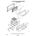 Whirlpool SF3001ERW4 oven door and broiler diagram