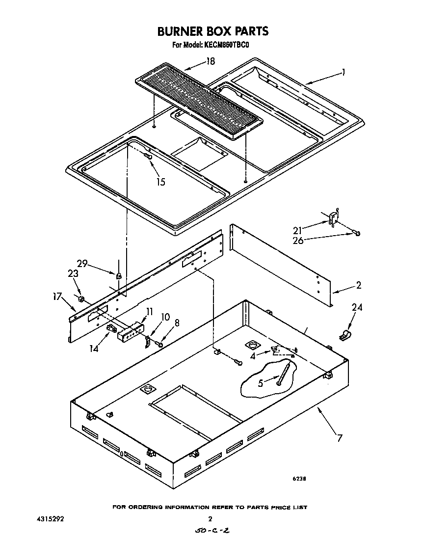 KitchenAid KECM860TBC0 burner box diagram