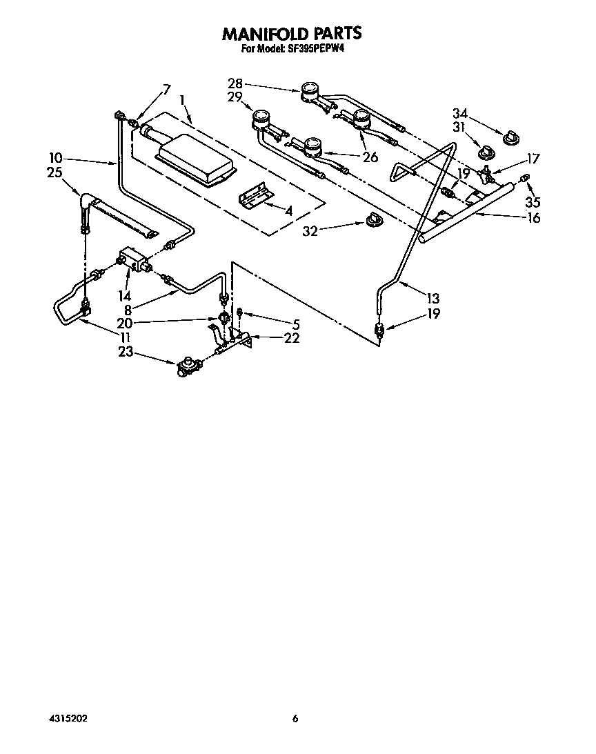 Whirlpool SF395PEPW4 manifold diagram