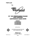 Whirlpool SF332BSRW2 front cover diagram