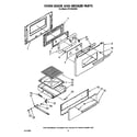 Whirlpool SF5100SRW3 oven door and broiler diagram