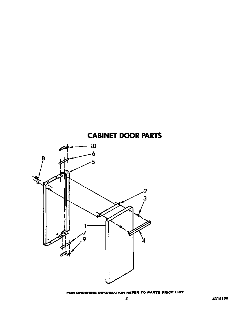 Whirlpool SF5140ERW4 cabinet door diagram