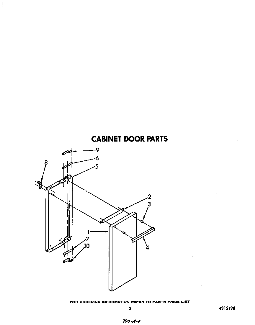 Whirlpool SF5140SRW6 cabinet door diagram