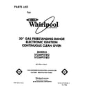 Whirlpool SF336PESW2 front cover diagram