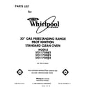 Whirlpool SF3117SRW4 front cover diagram