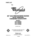 Whirlpool SF311PSRW2 front cover diagram