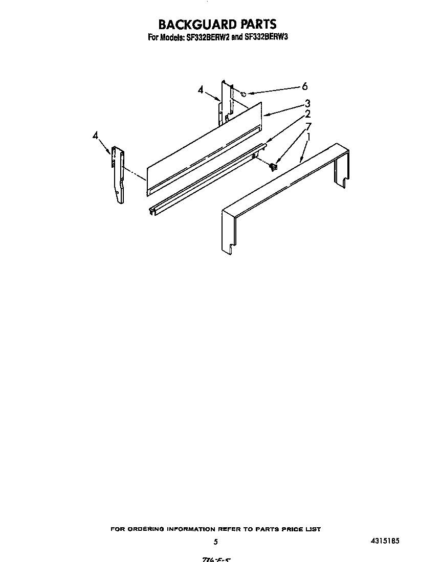 Whirlpool SF332BERW3 backguard diagram