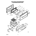 Whirlpool SF330PSRW3 oven door and broiler diagram