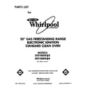 Whirlpool SF0100ERW4 front cover diagram
