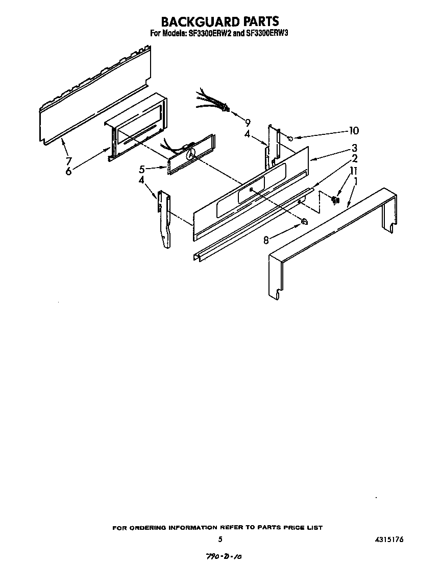 Whirlpool SF3300ERW3 backguard diagram