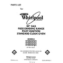Whirlpool SF3004SRW2 front cover diagram