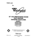 Whirlpool SF3007SRW3 front cover diagram