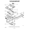 Whirlpool SF300BSRW2 cook top and manifold diagram