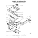 Whirlpool SF300BSRW4 cook top and manifold diagram
