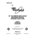 Whirlpool SF302EERW3 front cover diagram
