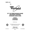 Whirlpool SF305EERW2 front cover diagram