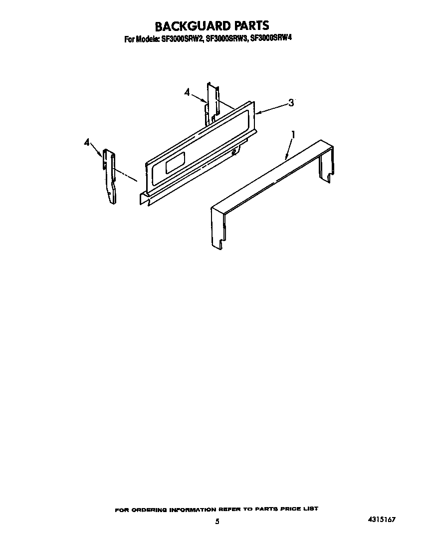 Whirlpool SF3000SRW4 backguard diagram
