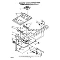 Whirlpool SF3000SRW3 cooktop and manifold diagram