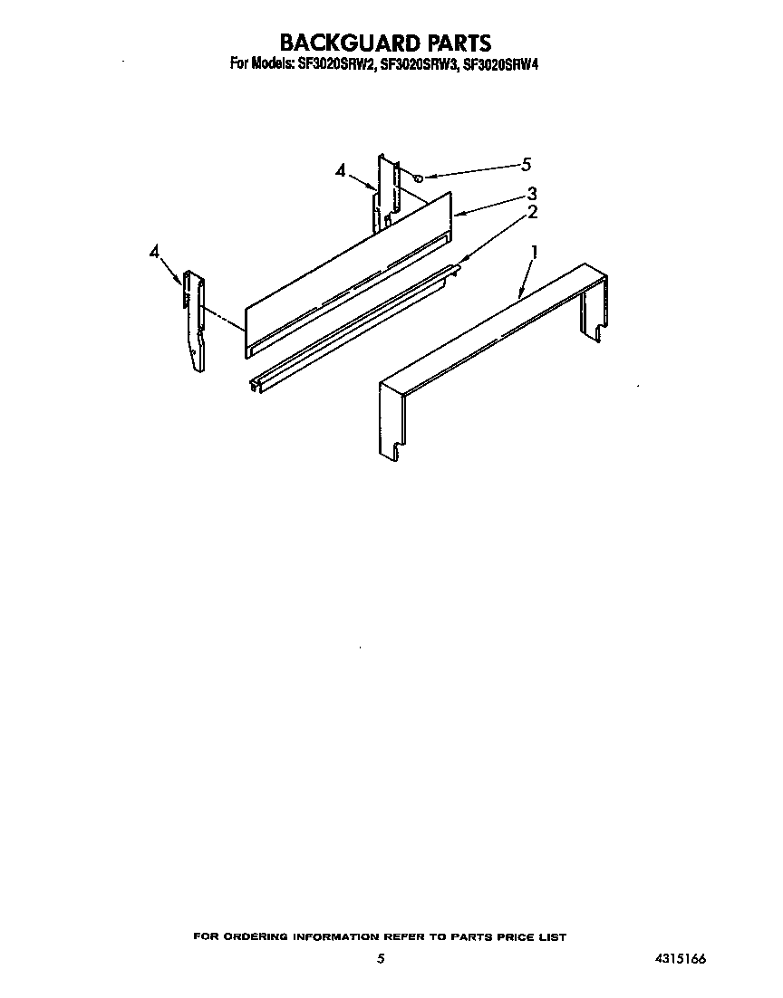 Whirlpool SF3020SRW4 backguard diagram