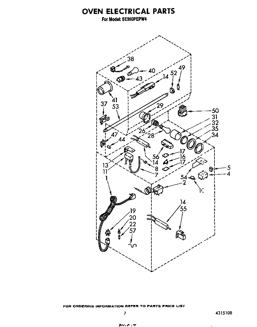Whirlpool SE960PEPW4 oven electrical diagram