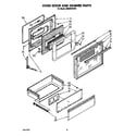 Whirlpool SM988PESW2 oven door and drawer diagram