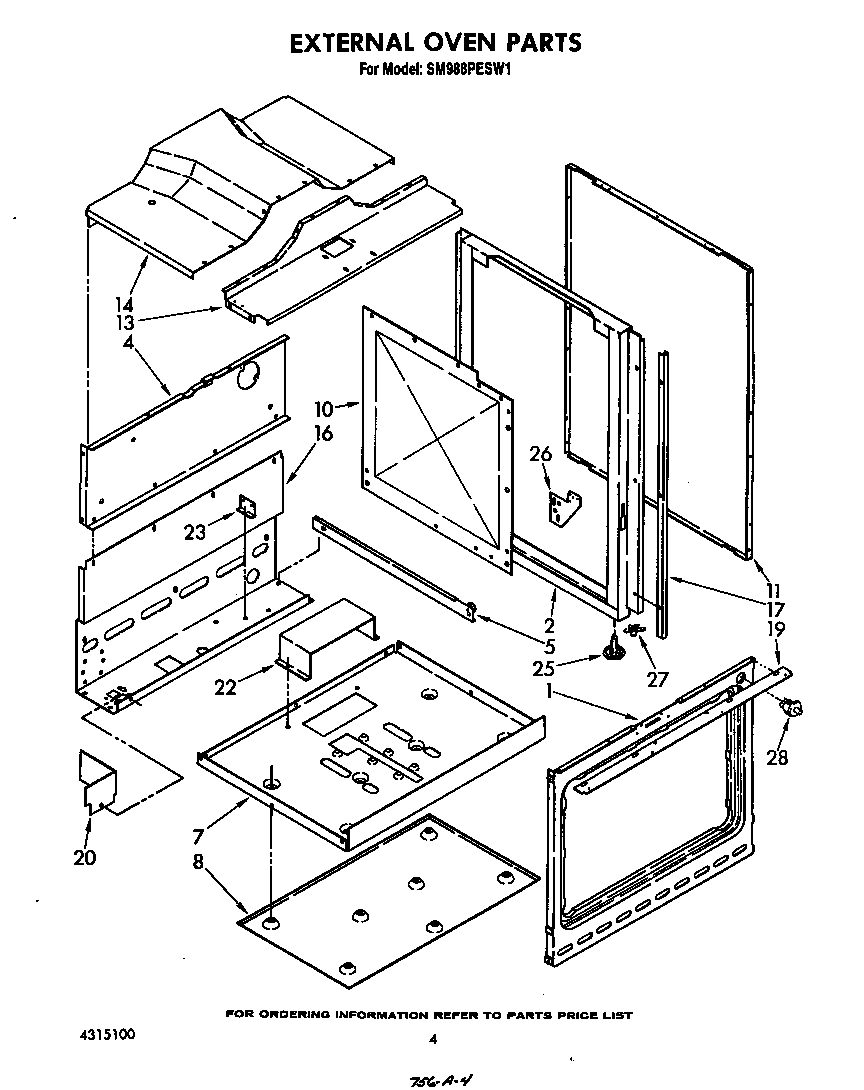 Whirlpool SM988PESW1 external oven diagram