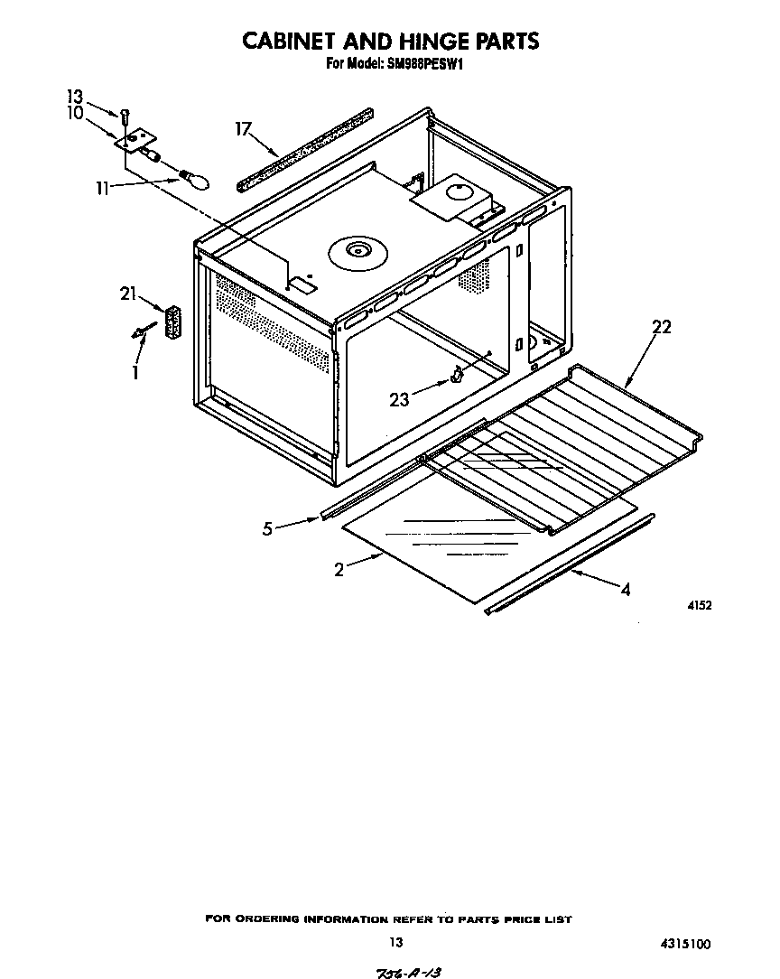 Whirlpool SM988PESW1 cabinet and hinge diagram