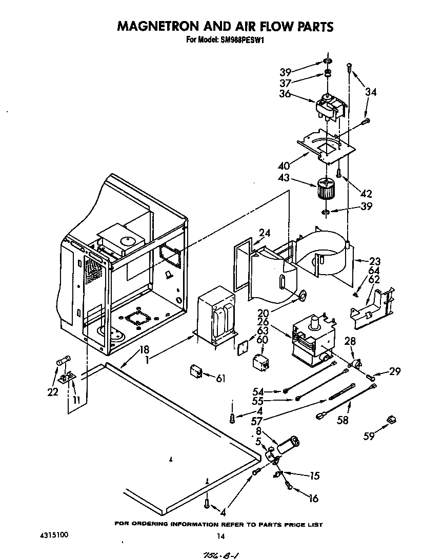 Whirlpool SM988PESW1 magnetron and airflow diagram