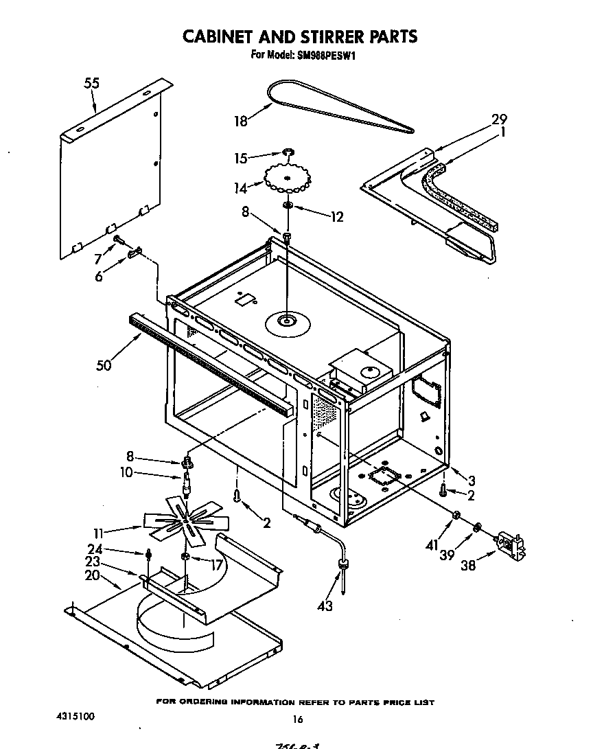 Whirlpool SM988PESW1 cabinet and stirrer diagram