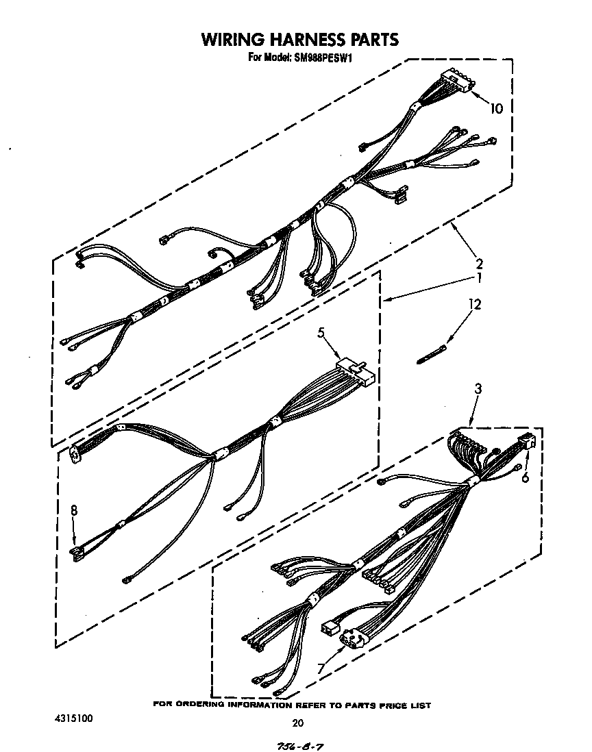 Whirlpool SM988PESW1 wiring harness diagram