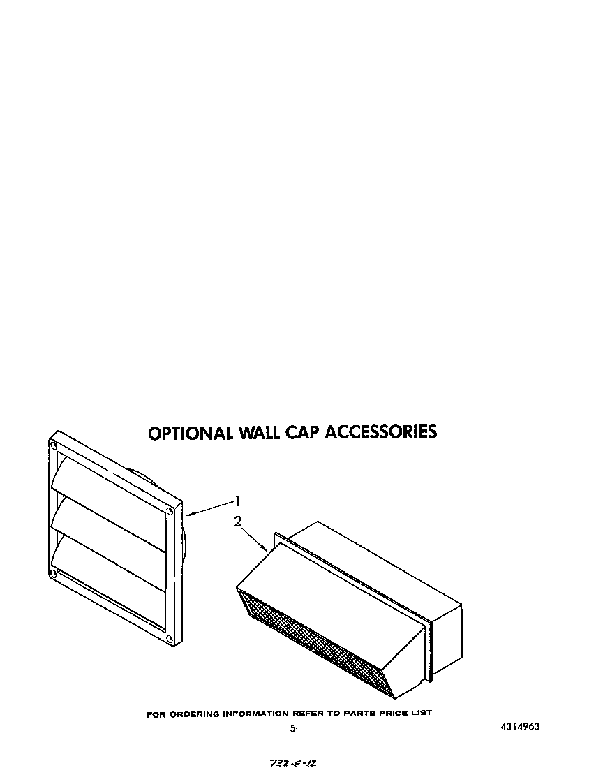 Whirlpool RC8950XRH2 optional wall caps diagram