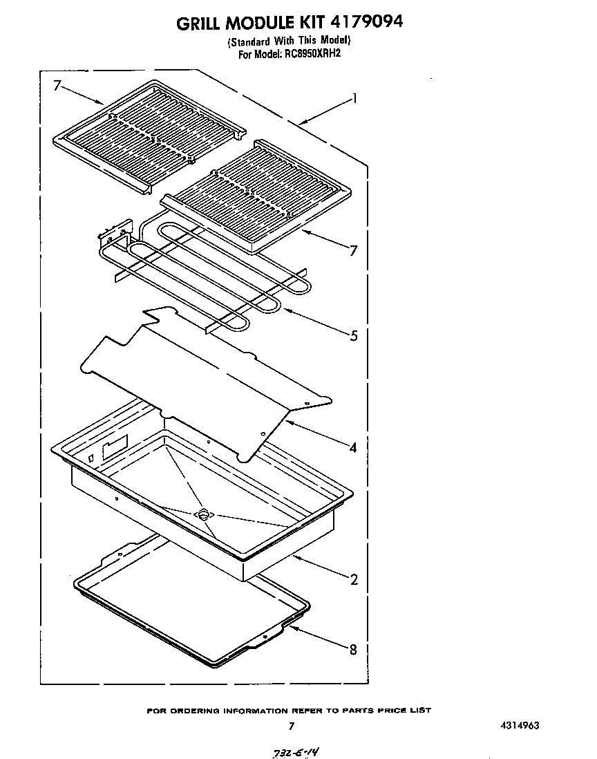 Whirlpool RC8950XRH2 grill kit 4179094 diagram